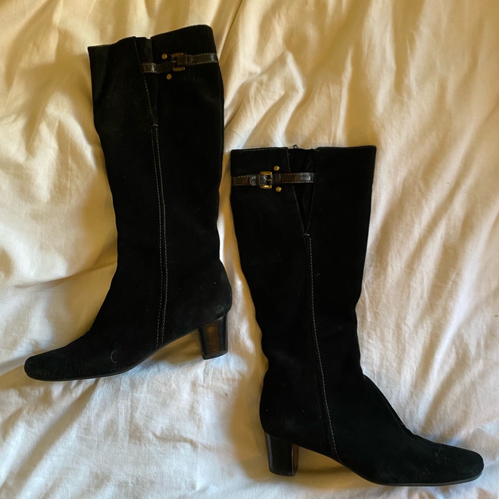 ECCO Tall Black Suede Boots